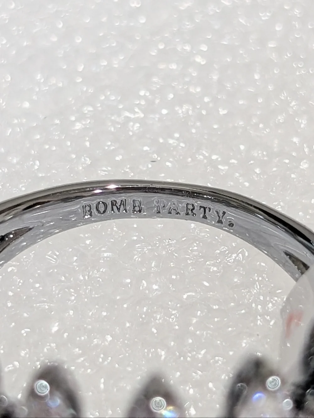 NWT Bomb Party Elegant Marquis Cut Cubic Zirconia Hematite Plated Size 10 Ring
